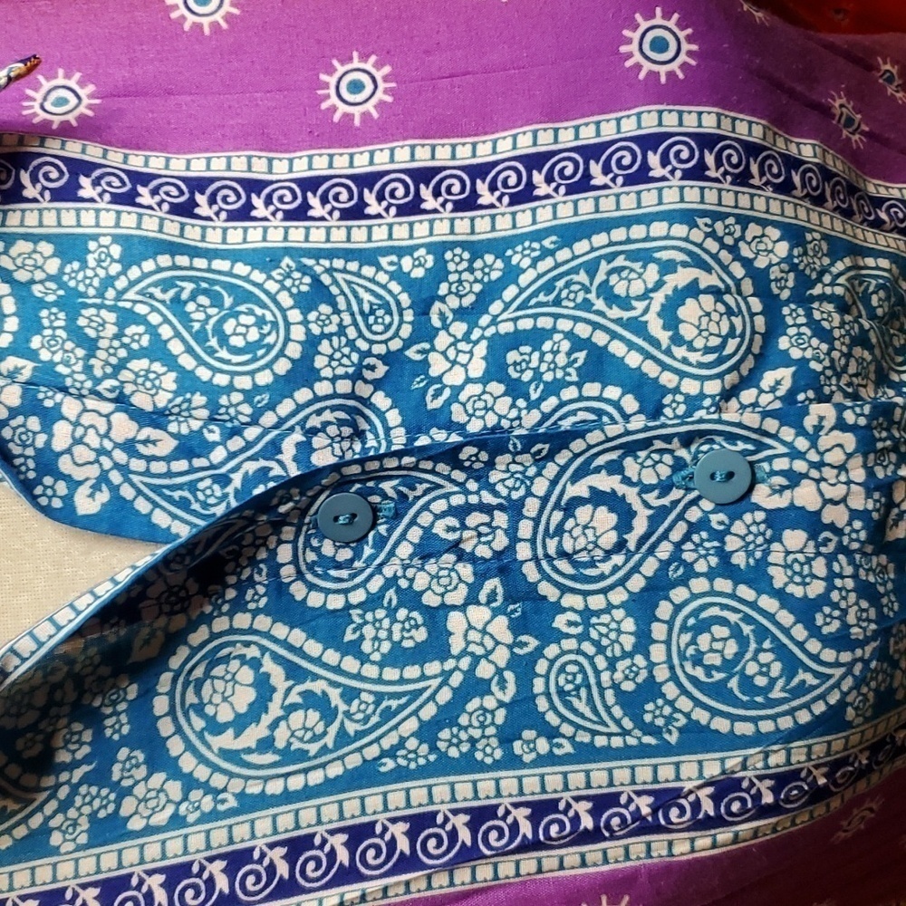 Roberta Freymann Boho Gradient Button Down Top Sm… - image 2